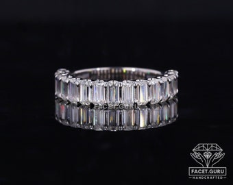 Emerald Cut Eternity Wedding Band - Etsy