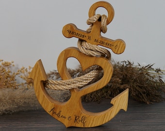 Personalized anchor with heart as a housewarming gift for couples or weddings