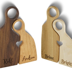 Cutting board figures with heart personalized from different types of wood Wedding gift, couple gift for Valentine's Day, Mother's Day gift image 9