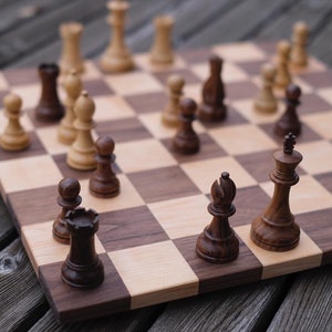 Wooden chessboard with engraving as a wedding gift