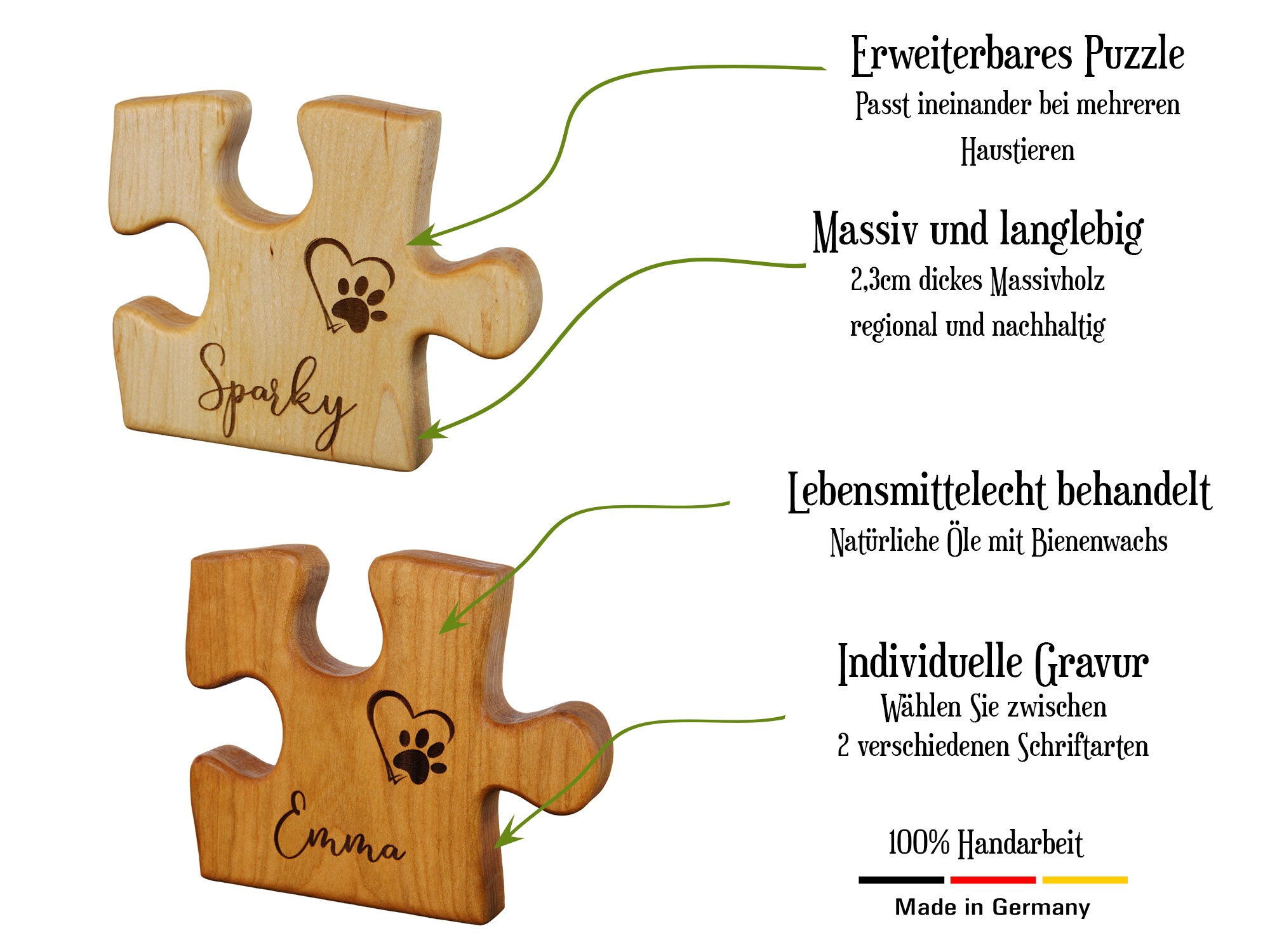 Personalized Animal Lover Wooden Puzzle Piece for Pet Dog and Cat Gift ...