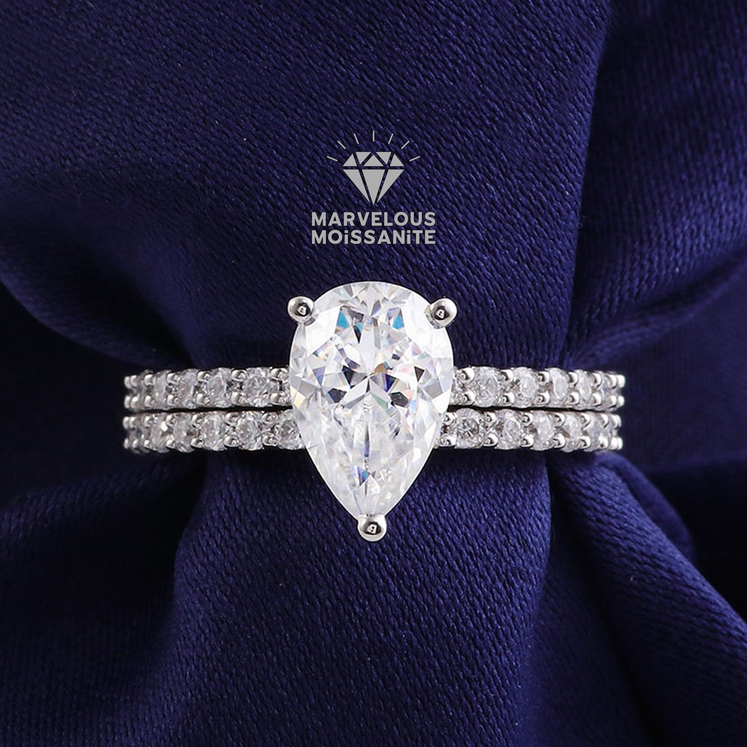 Solitaire Court Profile Rings 3 Prong Hight Profile Solitaire Ring With 1/2 Eternity - Etsy