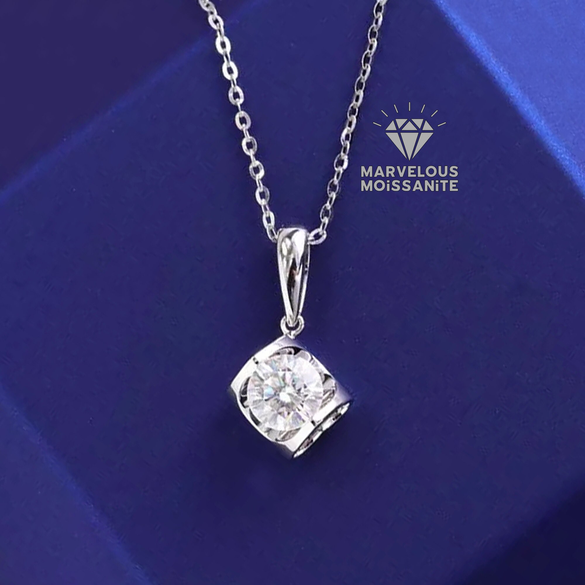 Tension set diamond pendant deals