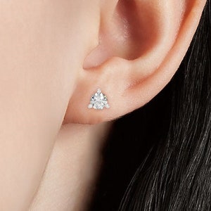 Diamond Stud Earrings,14k Diamond Earrings, Gold Stud Earrings, Diamond Studs ,Genuine Diamond Stud Earrings ,Birthday Gift,Everyday Earring