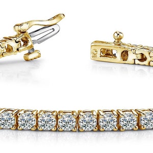 Diamond Tennis Bracelet,14K Gold Diamond Bracelet,14Kt Gold Genuine Natural White Diamond Bracelet,Gifts for her, Memorial Day Sale