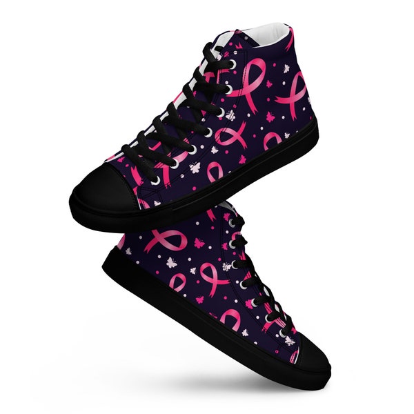 Breast Cancer Awareness Women’s high top canvas shoes