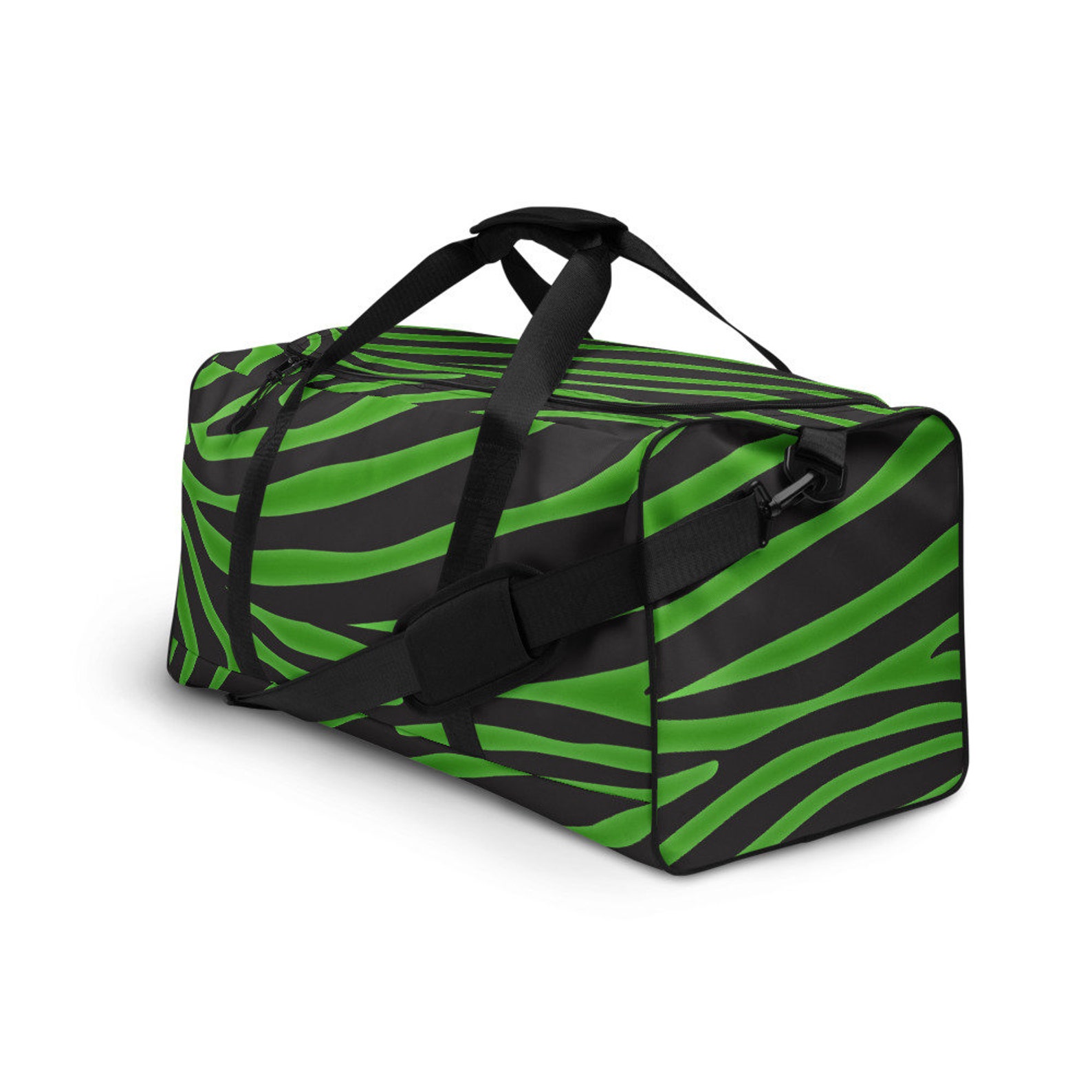 Green Zebra Duffle Bag Etsy