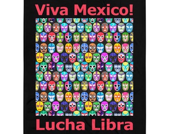 Viva Mexico Lucha Libra Mexican Wrestling Throw Blanket