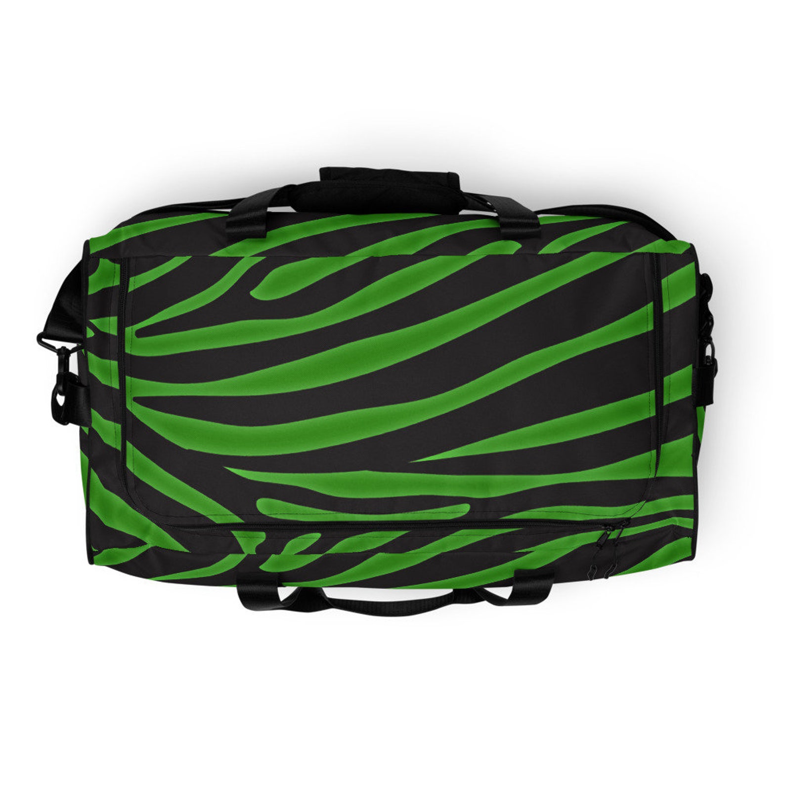 Green Zebra Duffle Bag Etsy