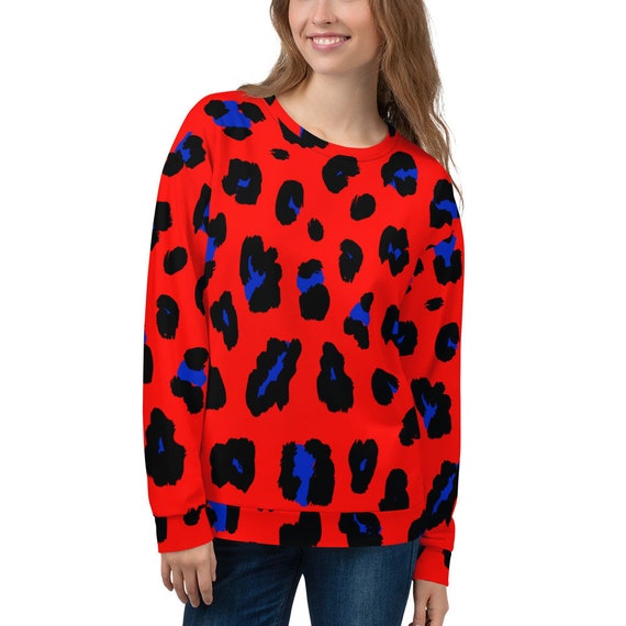 Blue leopard online sweatshirt