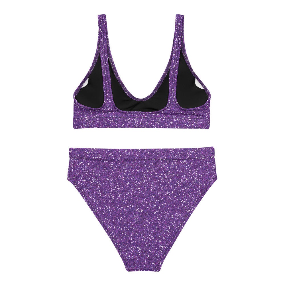 Purple Glitter Recycled highwaisted bikini Etsy 日本