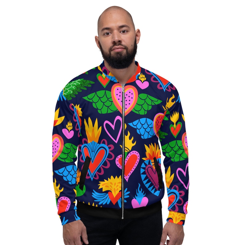 Mexican Hearts Unisex Bomber Jacket - Etsy UK