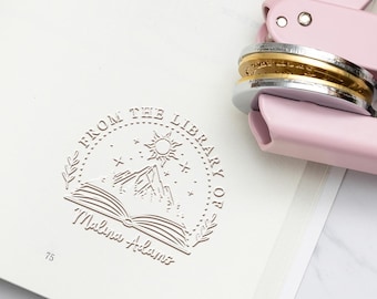 Timbro per libri personalizzato, timbro per biblioteca, timbro per ex libris personalizzato, timbro con logo personalizzato per libro, regalo per amanti dei libri, regali per amanti dei libri