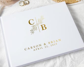 Personalized Guest Book, Custom Hardcover Wedding Guestbook, Photo Album for Reception, Engagement, Anniversary Keepsakes, Wedding Gifts