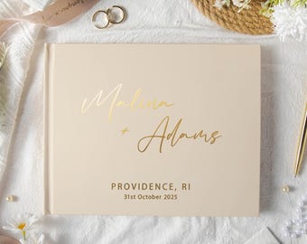 Personalized Wedding Guest Book, Custom Hardcover Wedding Guestbook, Photo Album for Reception, Engagement, Wedding Anniversary Gifts