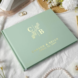 Libro degli ospiti personalizzato per matrimonio, album fotografico personalizzato, libro degli ospiti personalizzato per ricevimento con firme, libro per matrimonio con lamina d'oro, libro per addio al nubilato