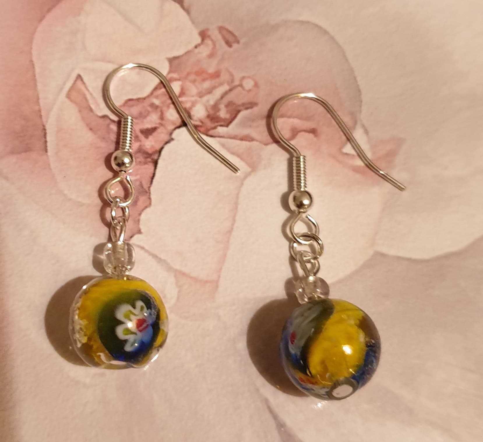 Glass Bead Earrings Etsy