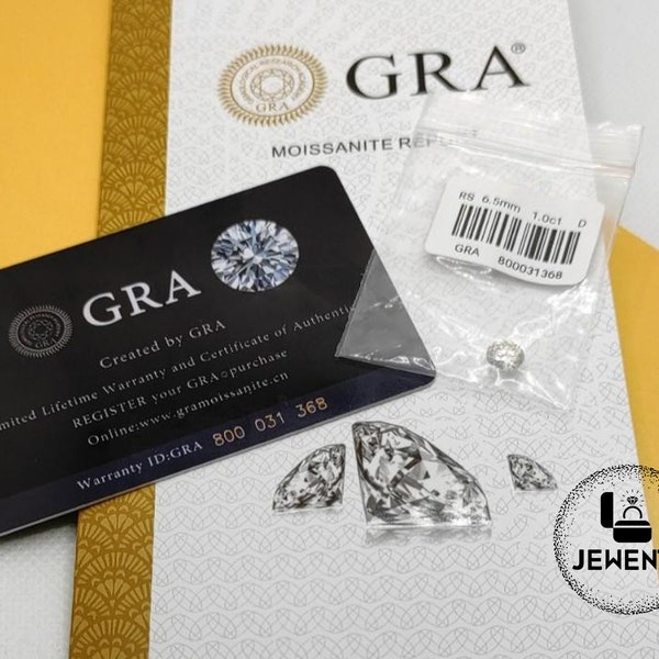 GRA Certified D Color 6.5 mm Colorless White Round Loose Moissanite For Ring, Earring, Pendant || High Quality Moissanite || Jewelry Making