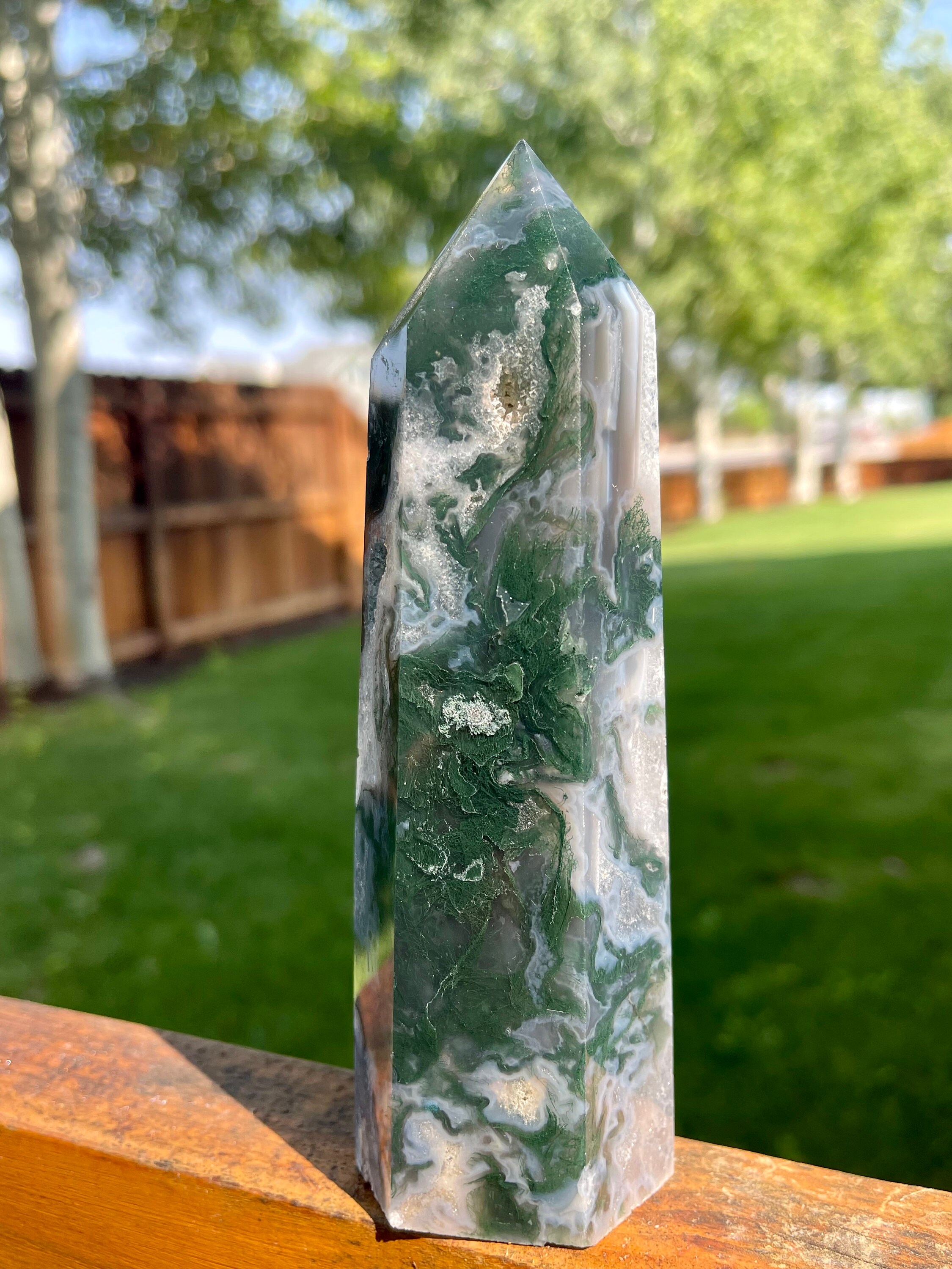 DRUZY Moss Agate Tower Large 1lb | Etsy