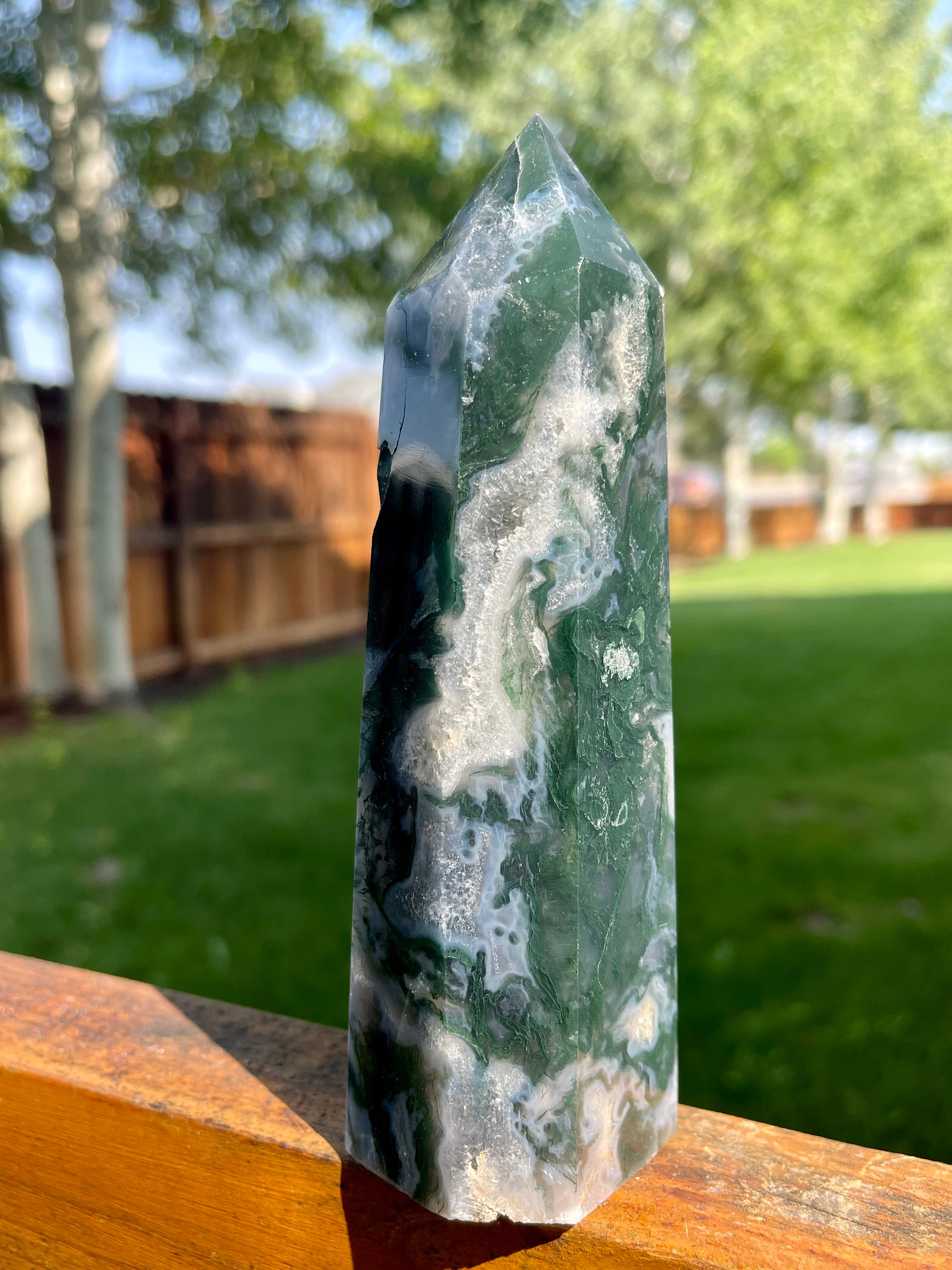 DRUZY Moss Agate Tower Large 1lb | Etsy