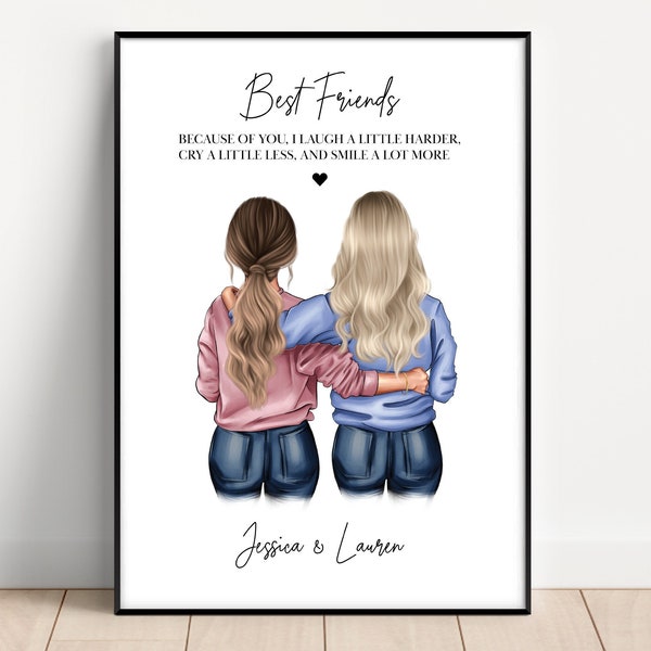 Personalised gift for your best friend - choose your quote, Print for best friends, Xmas Gift for friends, best friend print, Christmas gift