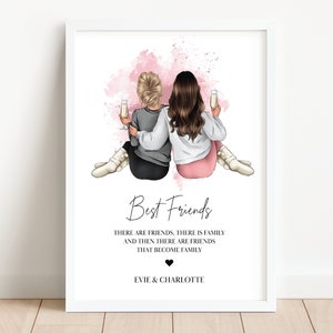 Personalised gift for your best friend choose your quote, Print for best friends, Xmas Gift for friends, best friend print, Christmas gift image 1