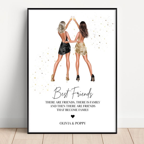 Personalised gift for your best friend - choose your quote, Print for best friends, Xmas Gift for friends, best friend print, Christmas gift