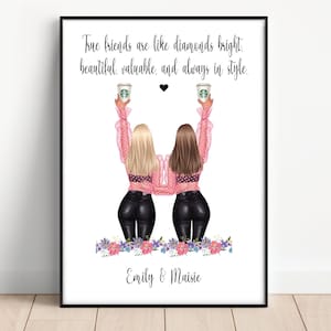 Personalised gift for your best friend - choose your quote, Print for best friends, Gift for friends, best friend print, digital print