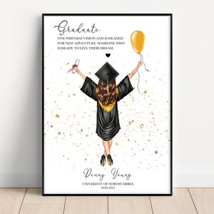 Graduation print, Graduation gift, Personalised Graduation print, Custom graduation gift, Graduation gift friend, Uni gift, gift for her