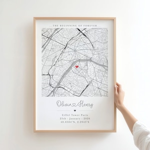 Personalised Map Print | Where It All Began | Custom Location Gift | Engagement Gift | Wedding Gift | Anniversary Gift