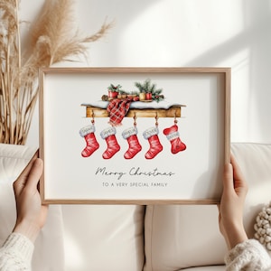 Personalised Christmas Stocking Print, Christmas Wall Print, Family Gift, Family Print, christmas decor, Christmas 2025