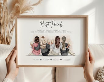 Personalised gift for your Friendship group - Best Friend Gift, Best Friend Print, Gift for Her, Gift for Friends, Xmas Gift for friends
