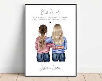 Personalised gift for your best friend - choose your quote, Print for best friends, Xmas Gift for friends, best friend print, Christmas gift