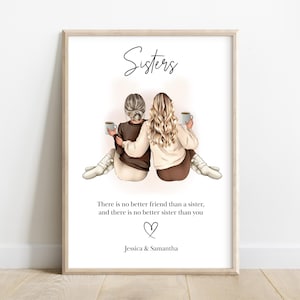 Personalised gift for your Sister - choose your quote, Print for sisters, Xmas Gift for sister, sister print, Christmas gift, gifts for her