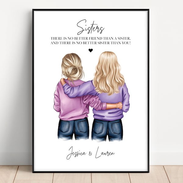 Sister Gift, Sister Birthday Gift, Personalised Gift for Sister, Sister Print, Christmas Gift for Sister, sibling print, gift for her