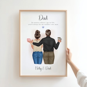 Personalised Gift for Dad, Personalised Dad Print, Dad Christmas gift, Christmas gift for Dad, Personalised Dad and Daughter Print
