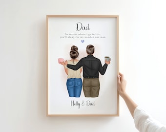 Personalised Gift for Dad, Personalised Dad Print, Dad Christmas gift, Christmas gift for Dad, Personalised Dad and Daughter Print