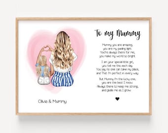 Customizable Mother Daughter Print: Personalized Keepsake Gift