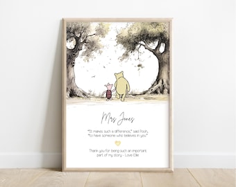 Personalised teacher print, teacher appreciation gift, teacher gift, thank you teacher, class of 2025, End of school year gift, class gift