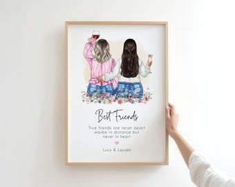 Personalised gift for your best friend - Plus size friends, Print for best friends, Xmas Gift for friends, best friend print, Christmas gift