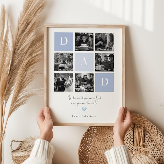 Personalised Dad Photo Print, Custom Photo Gift for Dad, Father’s Day Gift from Kids, Printable Keepsake, Birthday or Christmas Gift for Him