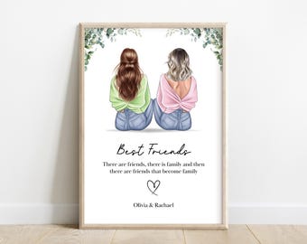 Personalised gift for your best friend - choose your quote, Print for best friends, Xmas Gift for friends, best friend print, Christmas gift
