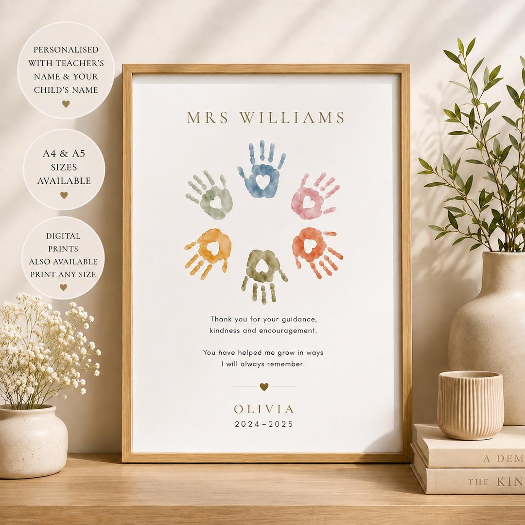 Personalised Teacher Gift | Teacher Thank You Print | Teaching ...