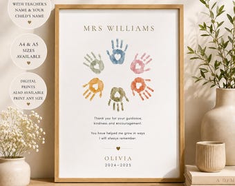 Personalised Teacher Gift | Teacher Thank You Print | Teaching Assistant Gift | Nursery Teacher Gift | End of Year Teacher Present 2026