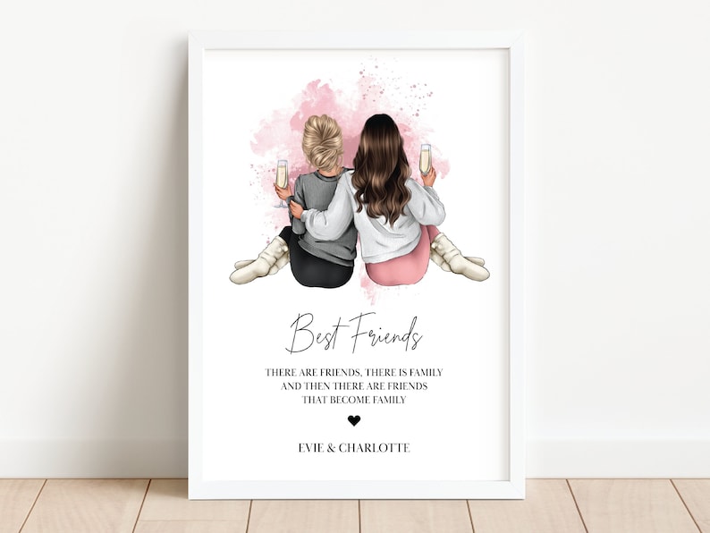 Personalised gift for your best friend choose your quote, Print for best friends, Xmas Gift for friends, best friend print, Christmas gift image 1