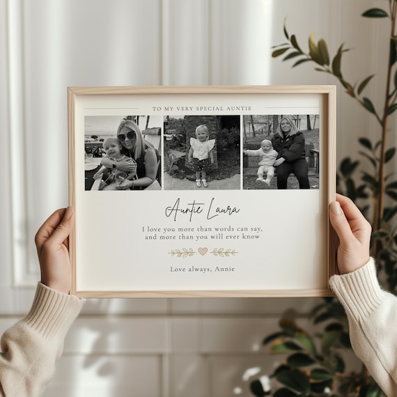 Personalised Auntie Photo Print, Custom Auntie Gift from Niece, Auntie Birthday Gift, Sister or Sister-in-Law Keepsake Print