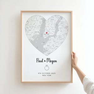 Engagement gift for couples, Engagement Print, map of engagement, Couples Gift, gift for her, gift for him, Engagement Gifts