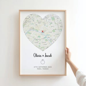 Engagement gift for couples, Engagement Print, map of engagement, Couples Gift, gift for her, gift for him, Engagement Gifts