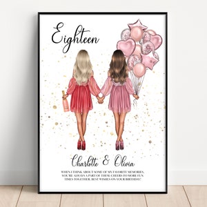 18th Birthday Gift for Her, Best Friend Present, 18th Birthday Gift, Personalised Birthday Gift, Best Friend Print, 18th Birthday For Her