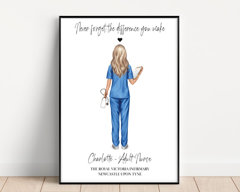 Nurse Print, Nurse Gift, Thank you gift, Best Friend, Vet nurse, Doctor gift, Scrub Life, Thank you nurse, NHS, Work gift, Student nurse image 1